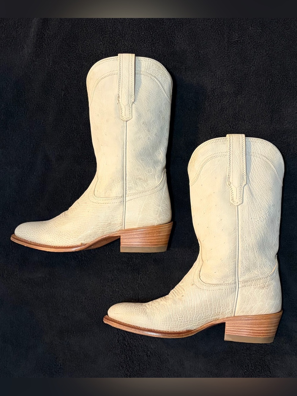 LIMITED RELEASE Tecovas Chloe Pearl Smooth Ostrich Cowgirl Boots - Picture 4 of 8